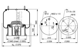 Burduf suspensie pneumatica Phoenix 1 D 28 E-2