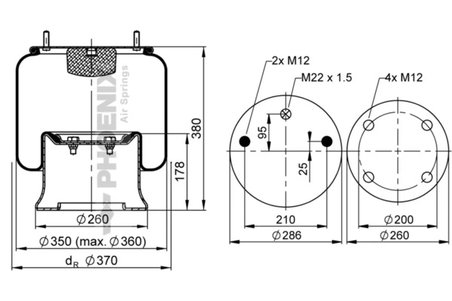 Burduf suspensie pneumatica Phoenix 1 D 28 F-1