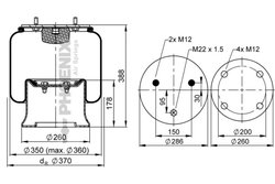 Burduf suspensie pneumatica Phoenix 1 D 28 F-5