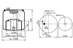 Burduf suspensie pneumatica Phoenix 1 DF 19 B-1