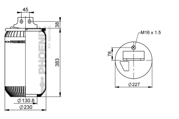 Burduf suspensie pneumatica Phoenix 1 DF 20 G-1 NP