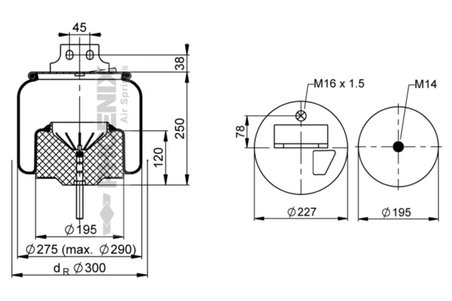 BURDUF SUSPENSIE PNEUMATICA PHOENIX 1 DF 20 G-2 - Piesa auto compatibila cu mai multe marci