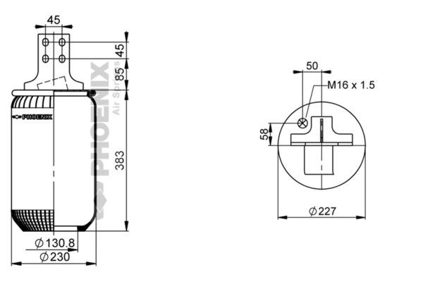 Burduf suspensie pneumatica Phoenix 1 DF 20 G-3 NP