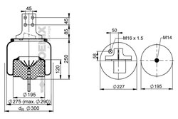 BURDUF SUSPENSIE PNEUMATICA PHOENIX 1 DF 20 G-4 - Piesa auto compatibila cu mai multe marci