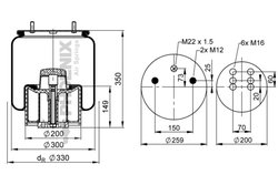 Burduf suspensie pneumatica Phoenix 1 DK 21 K-2