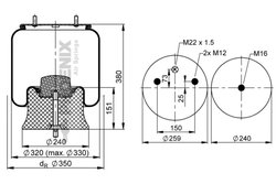 Burduf suspensie pneumatica Phoenix 1 DK 22 E-11