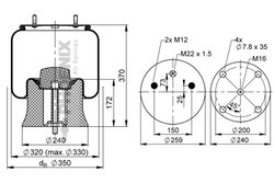BURDUF SUSPENSIE PNEUMATICA PHOENIX 1 DK 22 E-13 - Piesa auto compatibila cu mai multe marci