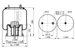 Burduf suspensie pneumatica Phoenix 1 DK 22 E-16