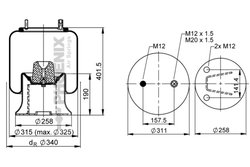 Burduf suspensie pneumatica Phoenix 1 DK 23 L-25