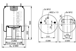 Burduf suspensie pneumatica Phoenix 1 DK 28 H-3