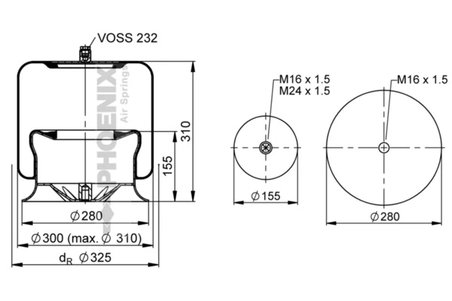 Burduf suspensie pneumatica Phoenix 1 KF 24-21