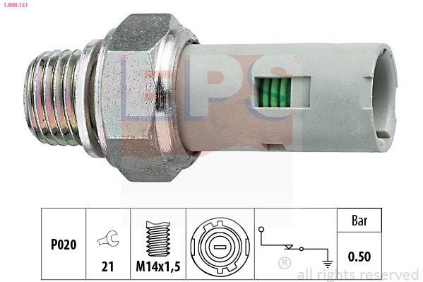 SENZOR PRESIUNE ULEI EPS 1.800.151 - Compatibil cu DACIA, NISSAN, OPEL, RENAULT, SUZUKI, VAUXHALL