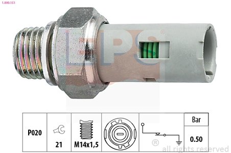 SENZOR PRESIUNE ULEI EPS 1.800.151 - Compatibil cu DACIA, NISSAN, OPEL, RENAULT, SUZUKI, VAUXHALL