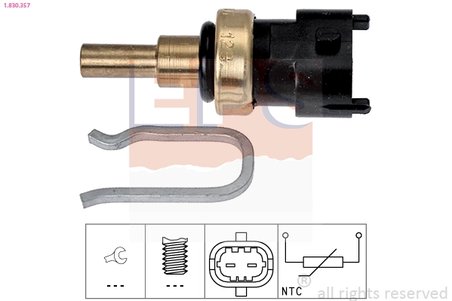 SENZOR TEMPERATURA LICHID RACIRE EPS 1.830.357 - Compatibil cu ALFA ROMEO, CHEVROLET, CHRYSLER, CITROEN, FIAT, FORD, JEEP, LANCI