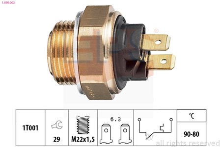 COMUTATOR TEMPERATURA VENTILATOR RADIATOR EPS 1.850.002 - Compatibil cu ALFA ROMEO, FSO, SEAT
