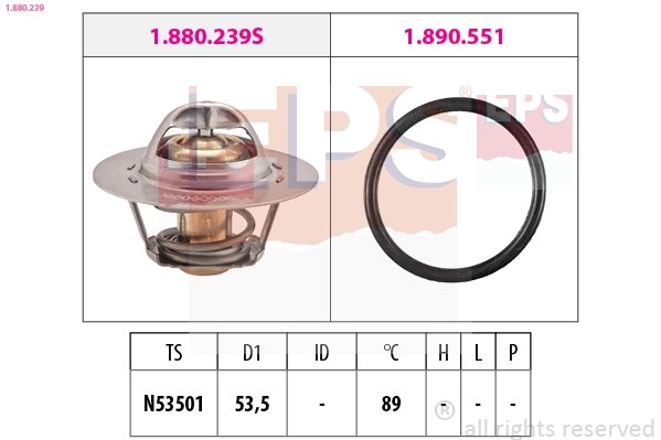 TERMOSTAT LICHID RACIRE EPS 1.880.239 - Compatibil cu OPEL, RENAULT, VAUXHALL