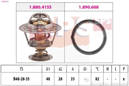 TERMOSTAT LICHID RACIRE EPS 1.880.415 - Compatibil cu HYUNDAI, KIA