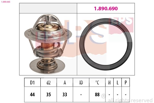 TERMOSTAT LICHID RACIRE EPS 1.880.685 - Compatibil cu CITROEN, PEUGEOT