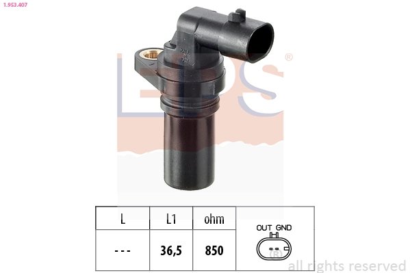 SENZOR IMPULSURI ARBORE COTIT EPS 1.953.407 - Compatibil cu ALFA ROMEO, CHEVROLET, CHRYSLER, CITROEN, FIAT, FORD, LANCIA, OPEL, 