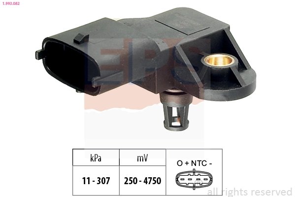 SENZOR PRESIUNE AER EPS 1.993.082 - Compatibil cu ABARTH, ALFA ROMEO, CADILLAC, CHEVROLET, CHRYSLER, CITROEN, DACIA, DODGE, FIAT