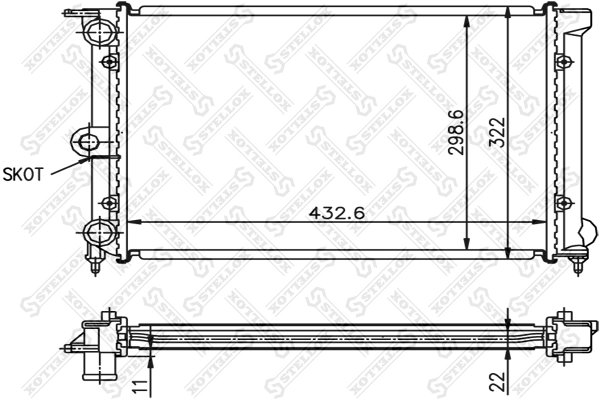 RADIATOR RACIRE MOTOR STELLOX 10-25002-SX - Compatibil cu AUDI, VW