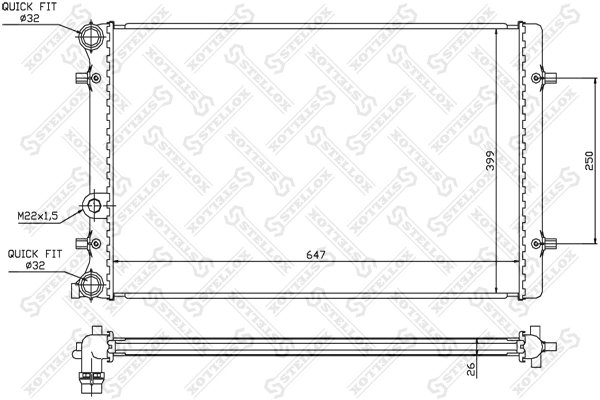 Radiator racire motor Stellox 10-25006-SX