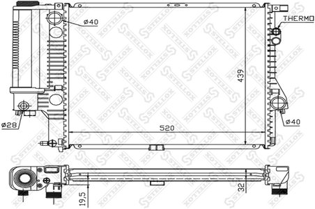 Radiator racire motor Stellox 10-25022-SX