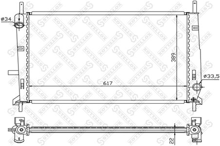 RADIATOR RACIRE MOTOR STELLOX 10-25031-SX - Compatibil cu FORD