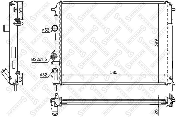 Radiator racire motor Stellox 10-25038-SX