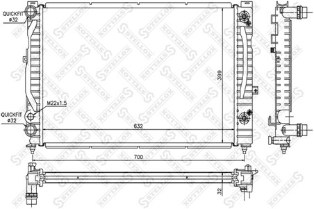 RADIATOR RACIRE MOTOR STELLOX 10-25063-SX - Compatibil cu AUDI, SKODA, VW
