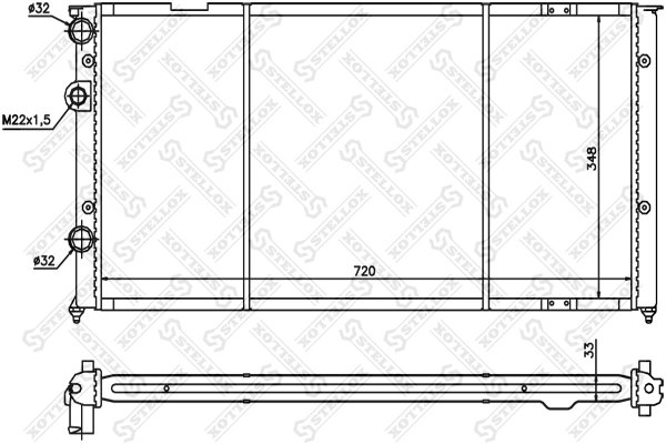 Radiator racire motor Stellox 10-25072-SX