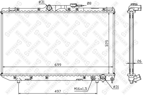 Radiator racire motor Stellox 10-25115-SX