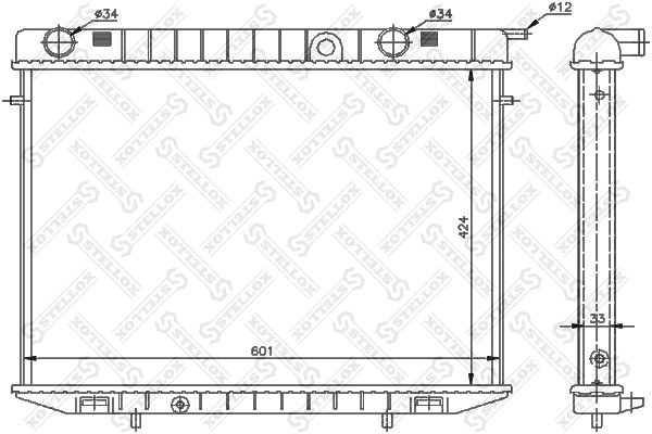RADIATOR RACIRE MOTOR STELLOX 10-25141-SX - Compatibil cu OPEL