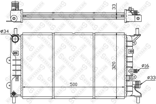 Radiator racire motor Stellox 10-25213-SX