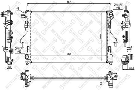 Radiator racire motor Stellox 10-25355-SX
