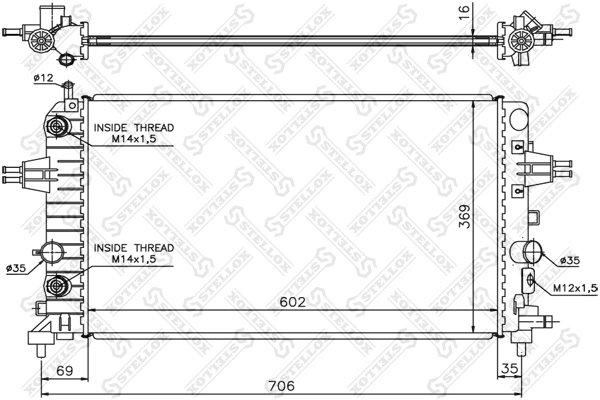 Radiator racire motor Stellox 10-25400-SX