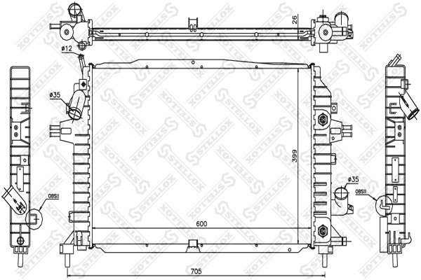 Radiator racire motor Stellox 10-25405-SX