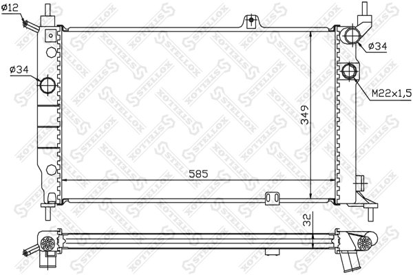 Radiator racire motor Stellox 10-25416-SX