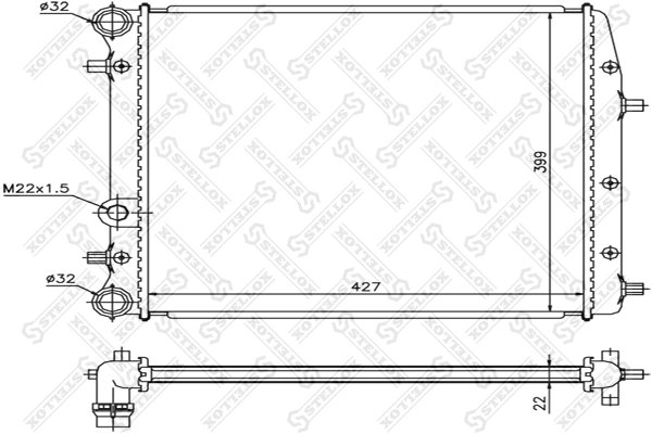 RADIATOR RACIRE MOTOR STELLOX 10-25462-SX - Compatibil cu SEAT, SKODA, VW