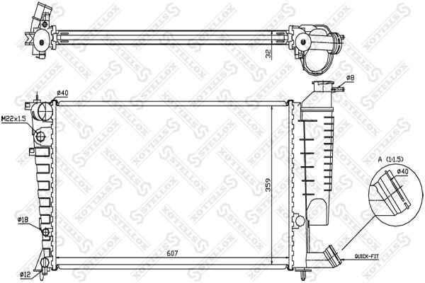 Radiator racire motor Stellox 10-25656-SX
