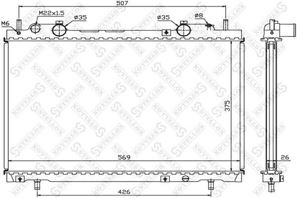 Radiator racire motor Stellox 10-25692-SX