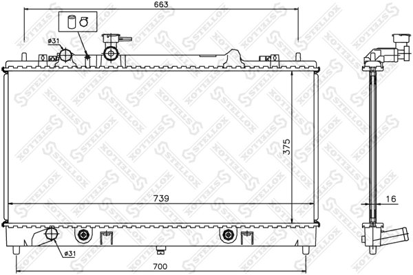 Radiator racire motor Stellox 10-25852-SX