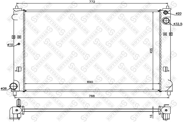 Radiator racire motor Stellox 10-25855-SX
