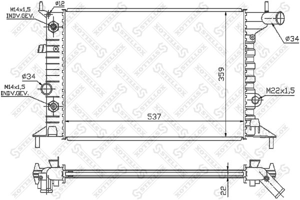 Radiator racire motor Stellox 10-26013-SX