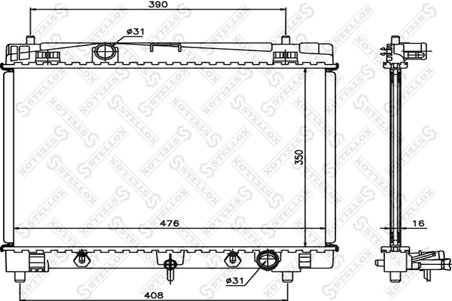 RADIATOR RACIRE MOTOR STELLOX 10-26350-SX - Compatibil cu DAIHATSU, TOYOTA