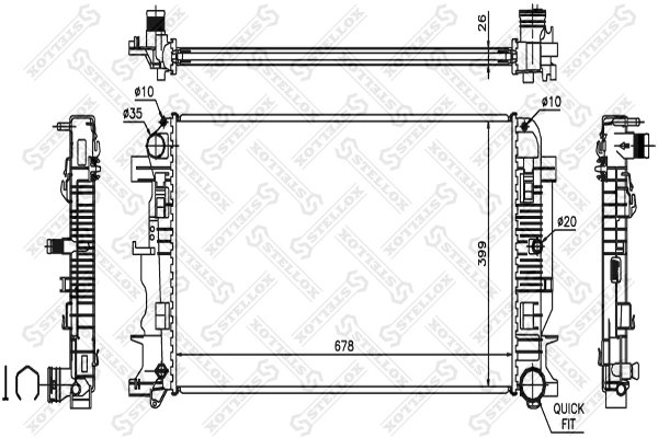 Radiator racire motor Stellox 10-26552-SX