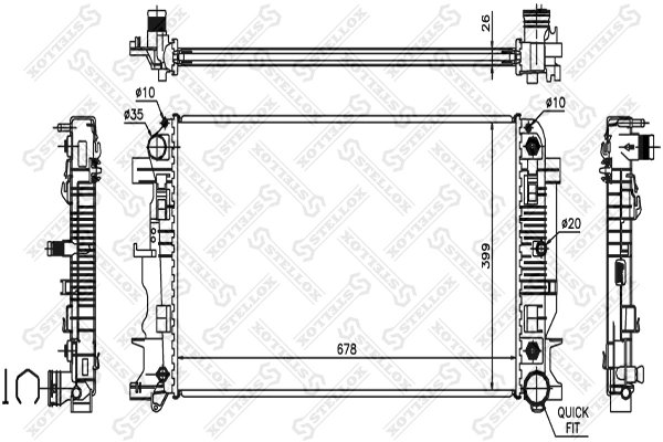 Radiator racire motor Stellox 10-26553-SX