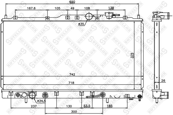 Radiator racire motor Stellox 10-26764-SX