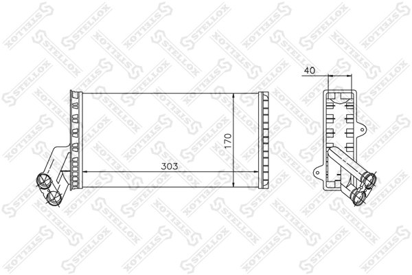 SCHIMBATOR CALDURA INCALZIRE HABITACLU STELLOX 10-35004-SX - Compatibil cu CITROEN, FIAT, LANCIA, PEUGEOT