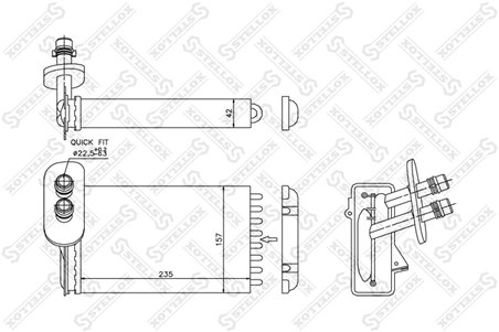 SCHIMBATOR CALDURA INCALZIRE HABITACLU STELLOX 10-35017-SX - Compatibil cu AUDI, SEAT, SKODA, VW